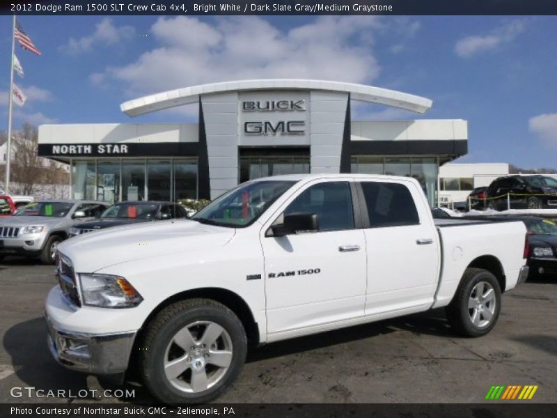 Bright White / Dark Slate Gray/Medium Graystone 2012 Dodge Ram 1500 SLT Crew Cab 4x4