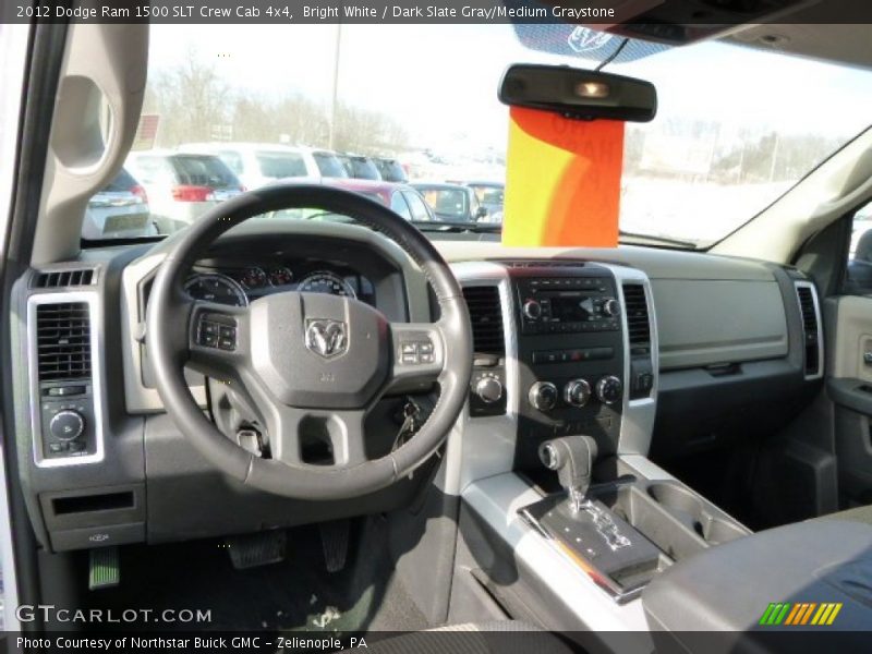 Bright White / Dark Slate Gray/Medium Graystone 2012 Dodge Ram 1500 SLT Crew Cab 4x4