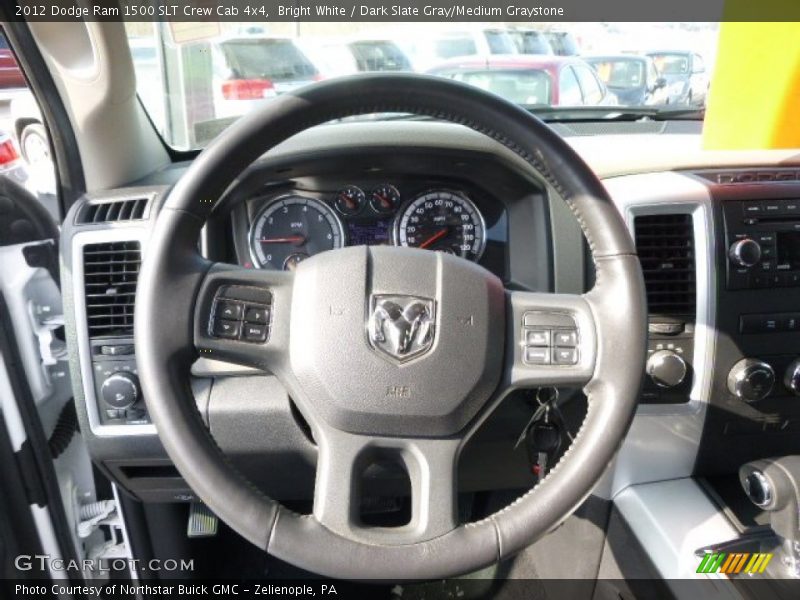 Bright White / Dark Slate Gray/Medium Graystone 2012 Dodge Ram 1500 SLT Crew Cab 4x4