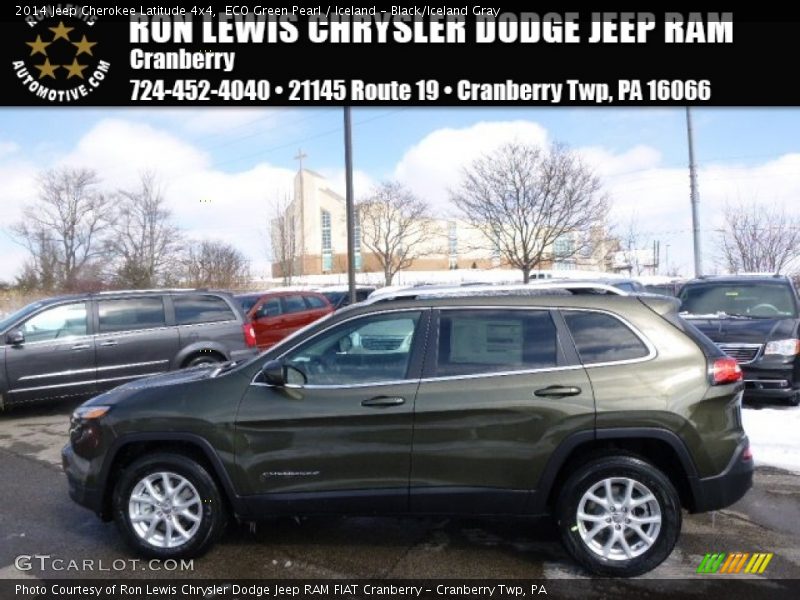 ECO Green Pearl / Iceland - Black/Iceland Gray 2014 Jeep Cherokee Latitude 4x4