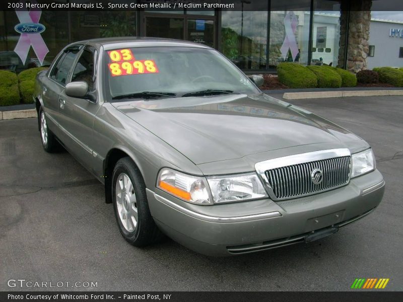 Spruce Green Metallic / Medium Parchment 2003 Mercury Grand Marquis LS