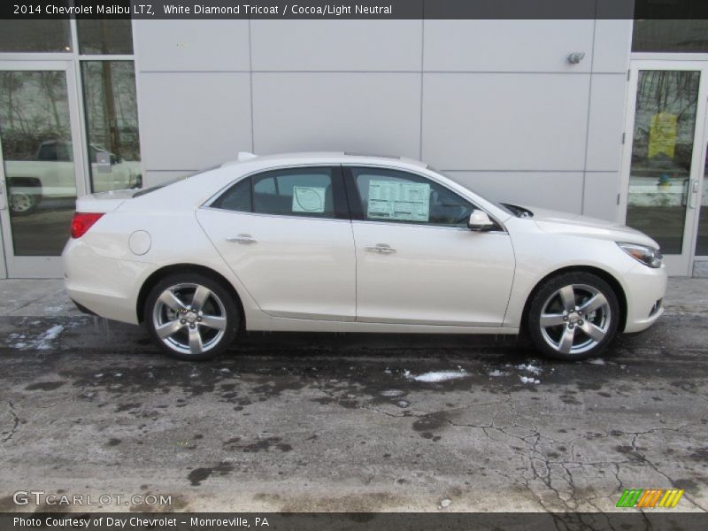 White Diamond Tricoat / Cocoa/Light Neutral 2014 Chevrolet Malibu LTZ