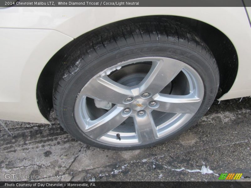 White Diamond Tricoat / Cocoa/Light Neutral 2014 Chevrolet Malibu LTZ