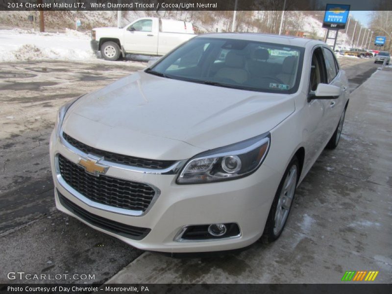 White Diamond Tricoat / Cocoa/Light Neutral 2014 Chevrolet Malibu LTZ