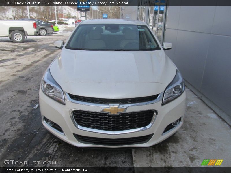 White Diamond Tricoat / Cocoa/Light Neutral 2014 Chevrolet Malibu LTZ
