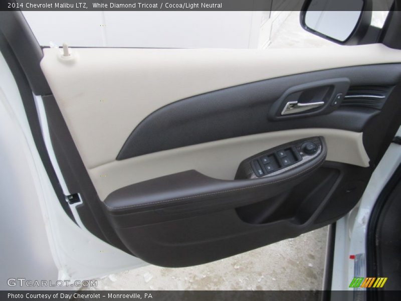 White Diamond Tricoat / Cocoa/Light Neutral 2014 Chevrolet Malibu LTZ