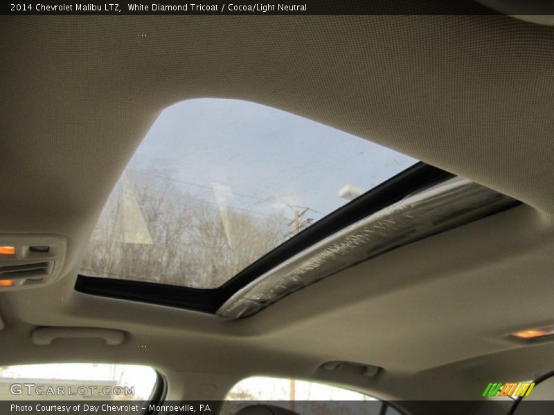 White Diamond Tricoat / Cocoa/Light Neutral 2014 Chevrolet Malibu LTZ