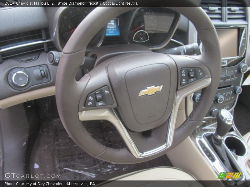 White Diamond Tricoat / Cocoa/Light Neutral 2014 Chevrolet Malibu LTZ