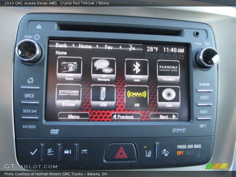 Crystal Red Tintcoat / Ebony 2014 GMC Acadia Denali AWD