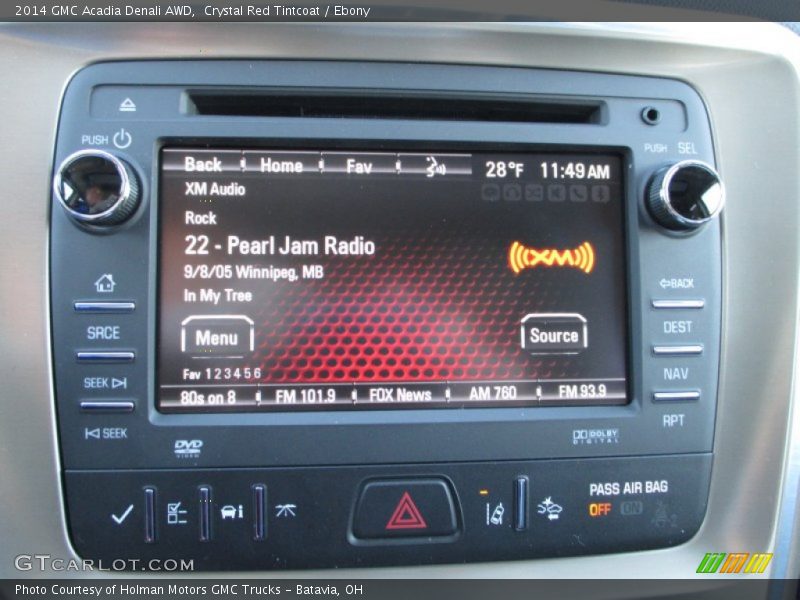 Crystal Red Tintcoat / Ebony 2014 GMC Acadia Denali AWD