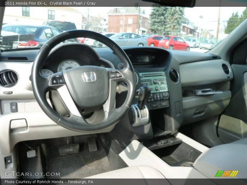 Crystal Black Pearl / Gray 2011 Honda Pilot EX-L