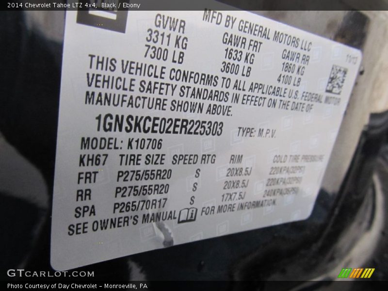 Black / Ebony 2014 Chevrolet Tahoe LTZ 4x4
