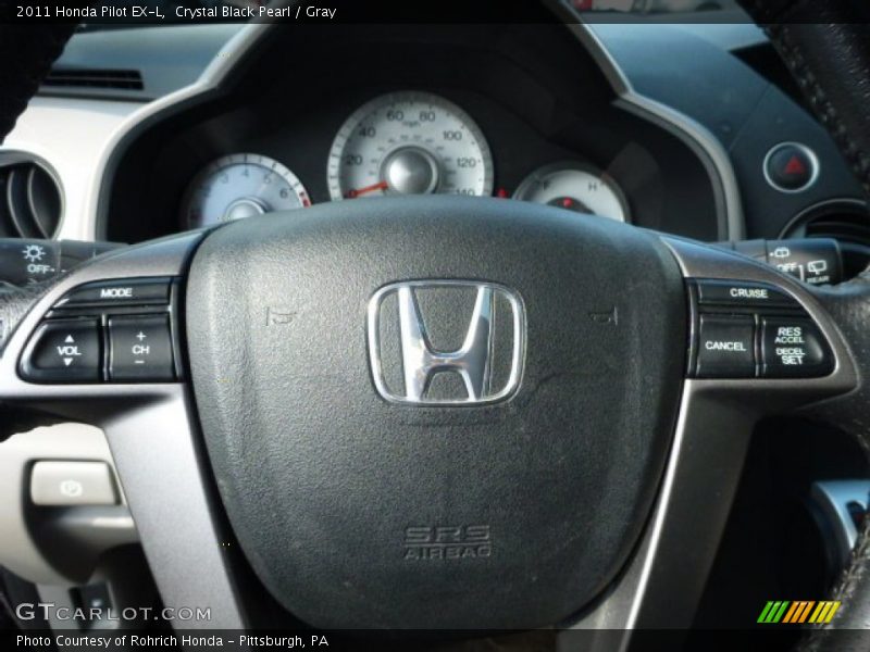 Crystal Black Pearl / Gray 2011 Honda Pilot EX-L
