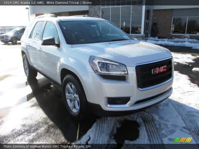 White Diamond Tricoat / Ebony 2014 GMC Acadia SLE AWD