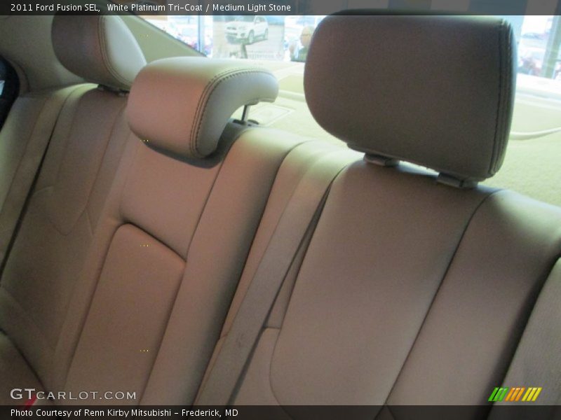 White Platinum Tri-Coat / Medium Light Stone 2011 Ford Fusion SEL