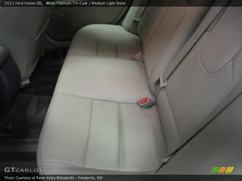 White Platinum Tri-Coat / Medium Light Stone 2011 Ford Fusion SEL