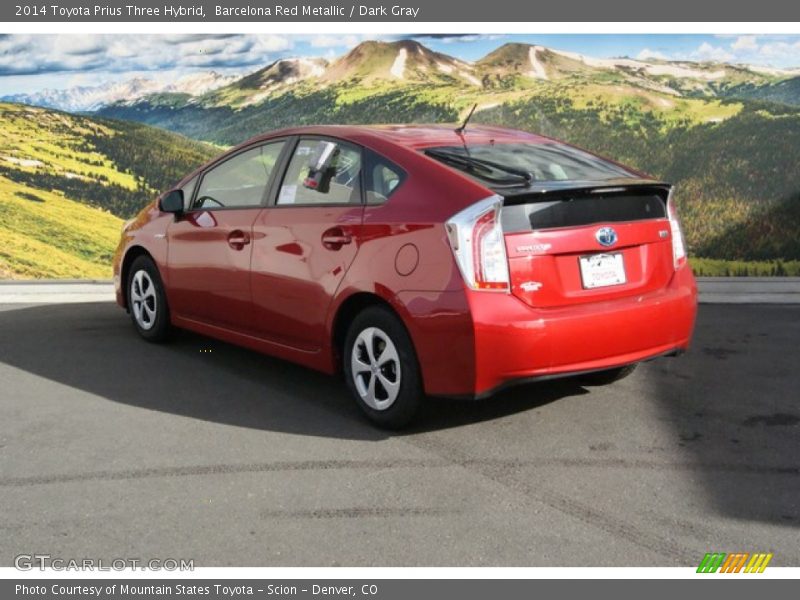 Barcelona Red Metallic / Dark Gray 2014 Toyota Prius Three Hybrid