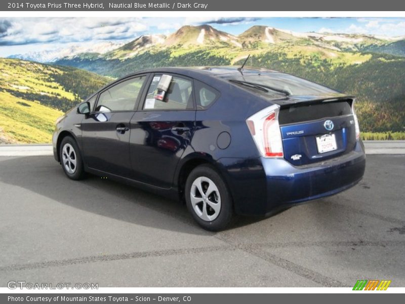 Nautical Blue Metallic / Dark Gray 2014 Toyota Prius Three Hybrid