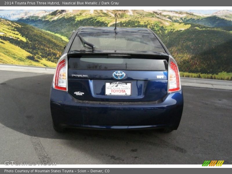 Nautical Blue Metallic / Dark Gray 2014 Toyota Prius Three Hybrid