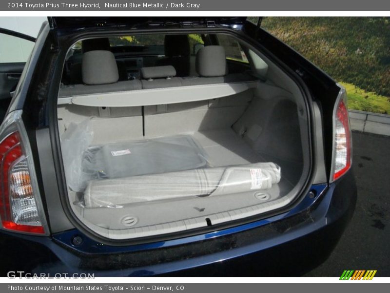 Nautical Blue Metallic / Dark Gray 2014 Toyota Prius Three Hybrid