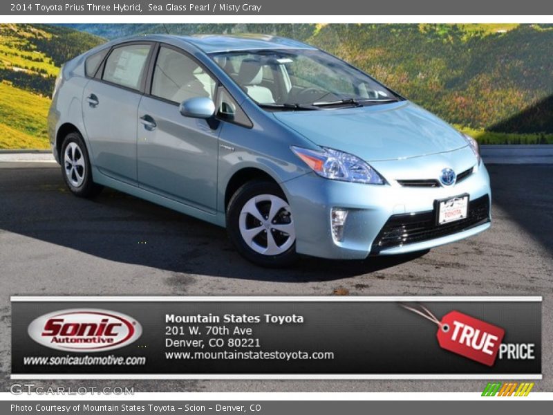 Sea Glass Pearl / Misty Gray 2014 Toyota Prius Three Hybrid