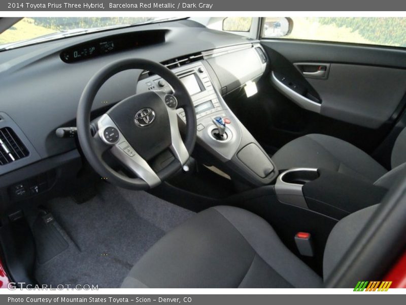 Barcelona Red Metallic / Dark Gray 2014 Toyota Prius Three Hybrid