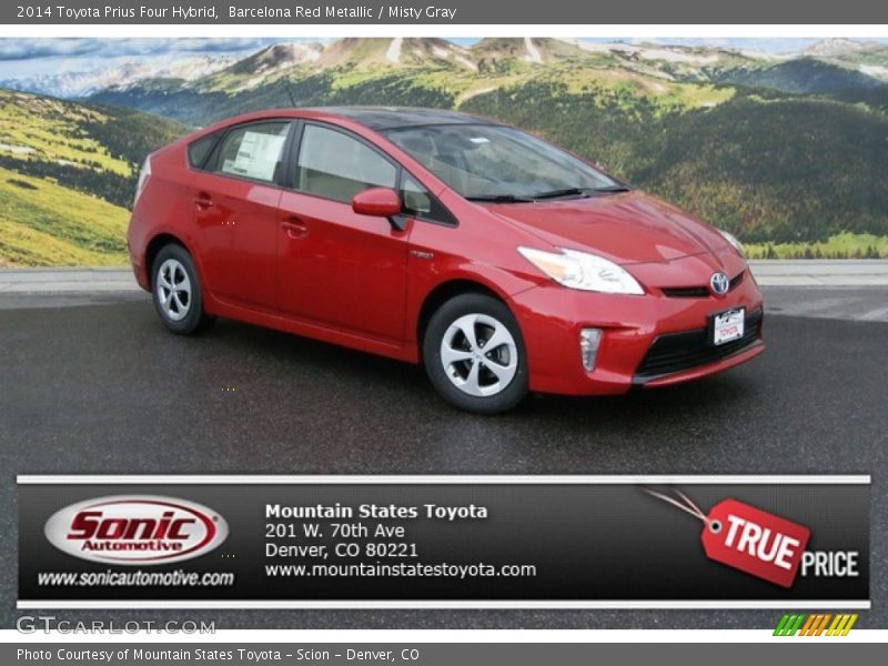 Barcelona Red Metallic / Misty Gray 2014 Toyota Prius Four Hybrid