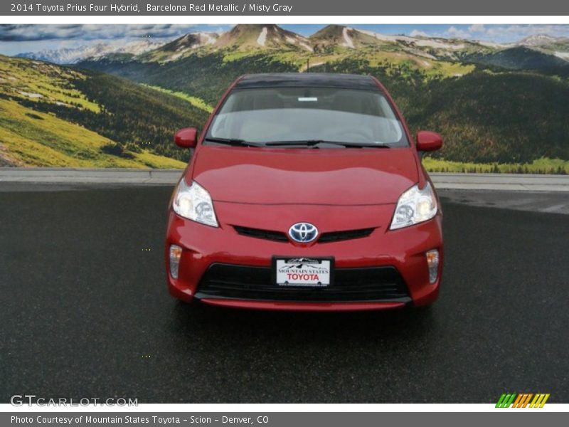 Barcelona Red Metallic / Misty Gray 2014 Toyota Prius Four Hybrid