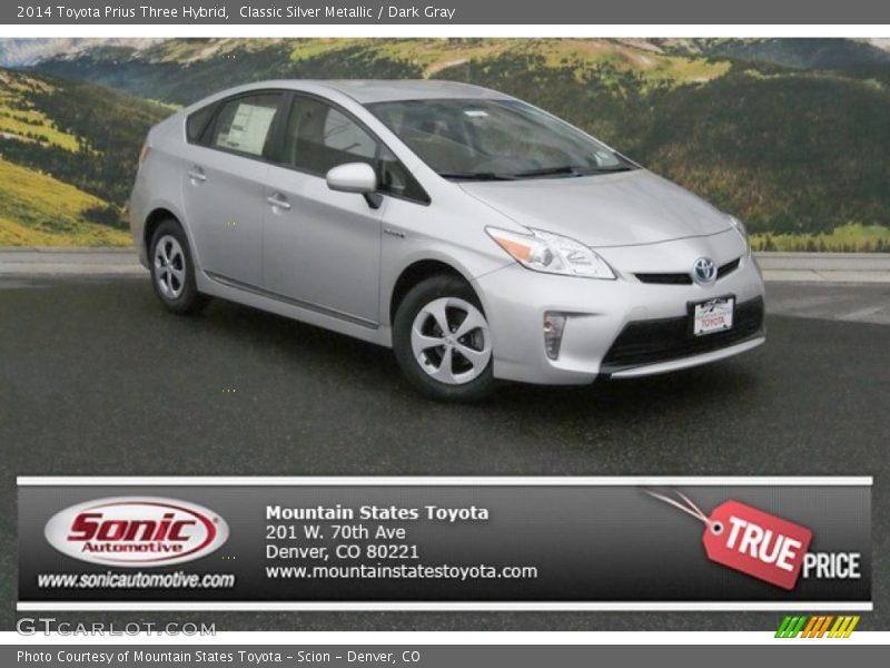 Classic Silver Metallic / Dark Gray 2014 Toyota Prius Three Hybrid