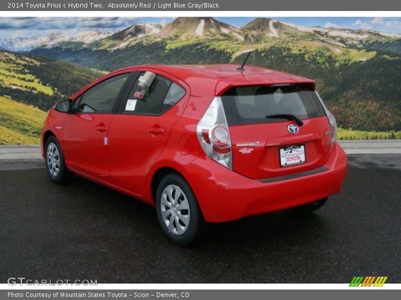 Absolutely Red / Light Blue Gray/Black 2014 Toyota Prius c Hybrid Two