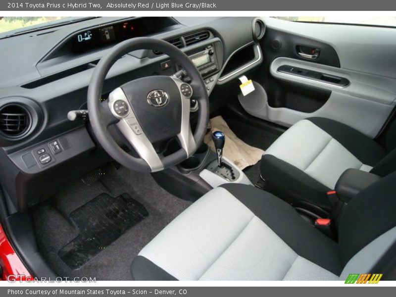 Absolutely Red / Light Blue Gray/Black 2014 Toyota Prius c Hybrid Two
