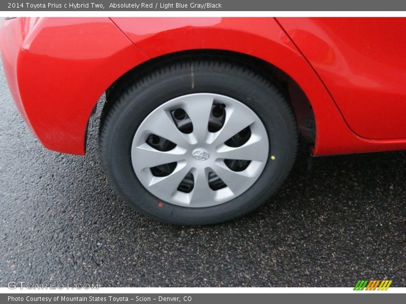 Absolutely Red / Light Blue Gray/Black 2014 Toyota Prius c Hybrid Two