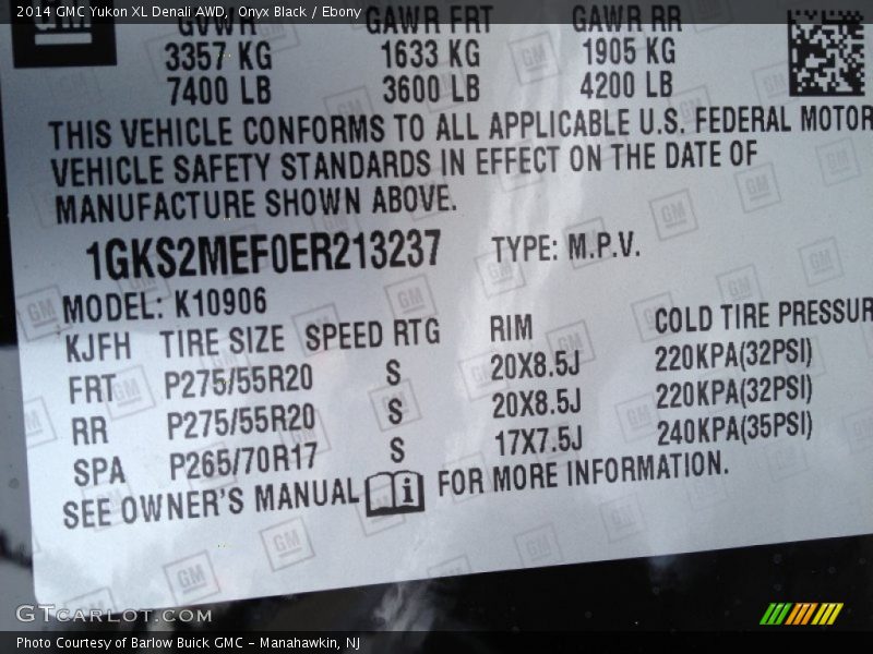 Onyx Black / Ebony 2014 GMC Yukon XL Denali AWD