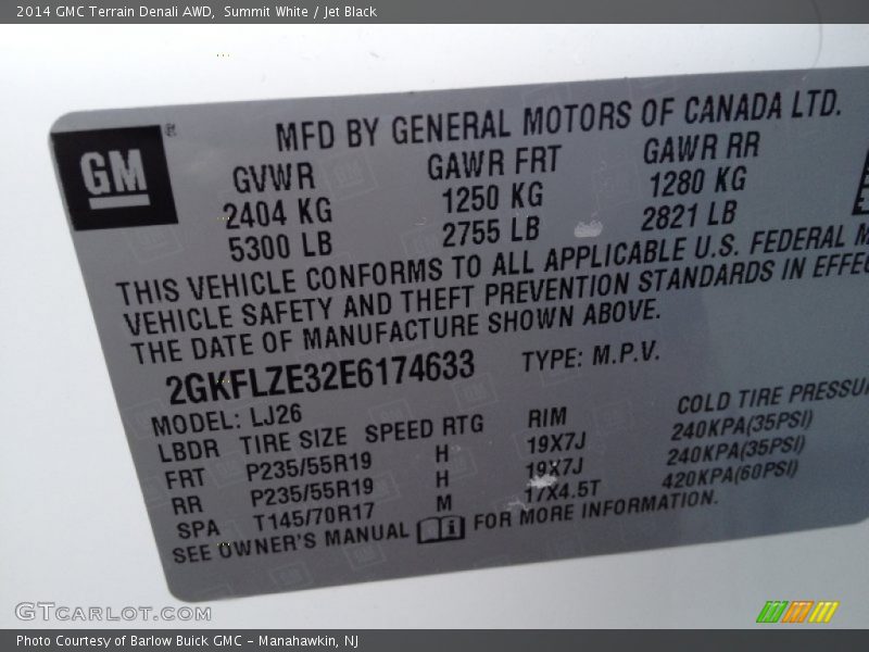 Summit White / Jet Black 2014 GMC Terrain Denali AWD