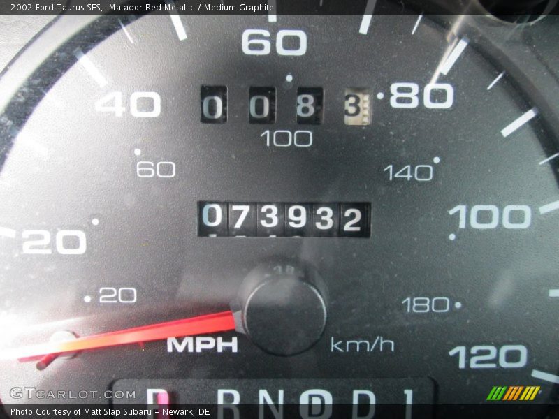 Matador Red Metallic / Medium Graphite 2002 Ford Taurus SES