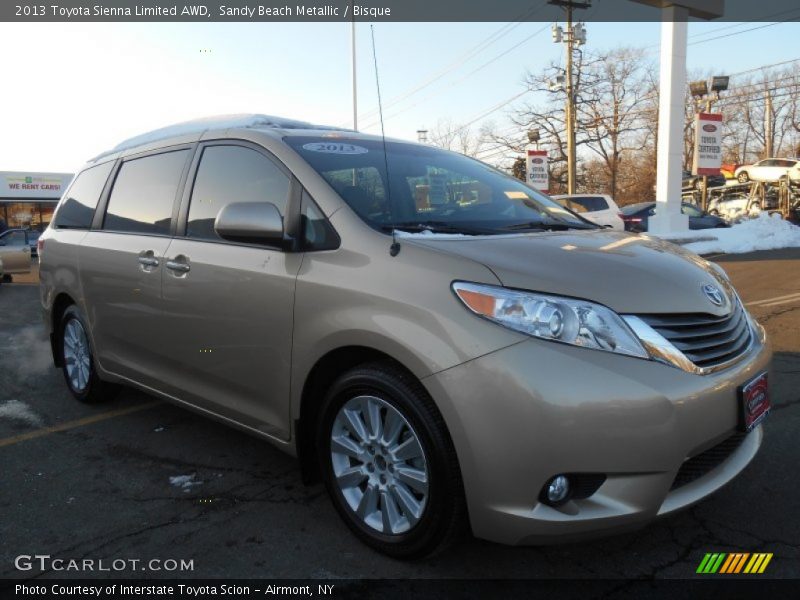 Sandy Beach Metallic / Bisque 2013 Toyota Sienna Limited AWD
