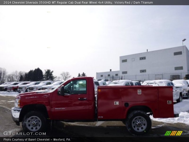 Victory Red / Dark Titanium 2014 Chevrolet Silverado 3500HD WT Regular Cab Dual Rear Wheel 4x4 Utility