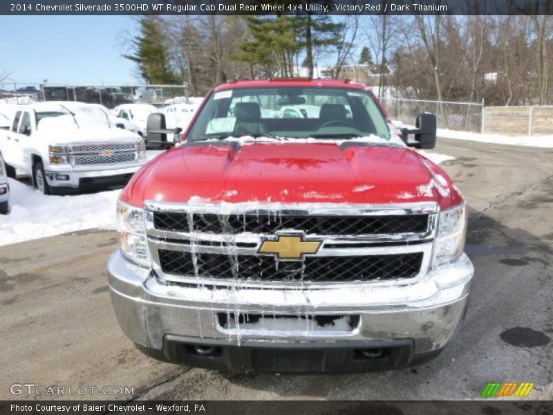 Victory Red / Dark Titanium 2014 Chevrolet Silverado 3500HD WT Regular Cab Dual Rear Wheel 4x4 Utility