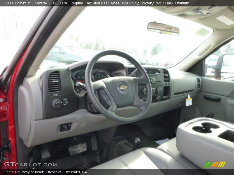Victory Red / Dark Titanium 2014 Chevrolet Silverado 3500HD WT Regular Cab Dual Rear Wheel 4x4 Utility