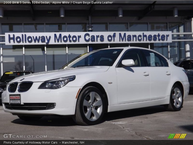 Alpine White / Cream Beige Dakota Leather 2008 BMW 5 Series 528xi Sedan