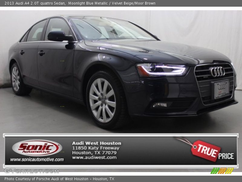 Moonlight Blue Metallic / Velvet Beige/Moor Brown 2013 Audi A4 2.0T quattro Sedan