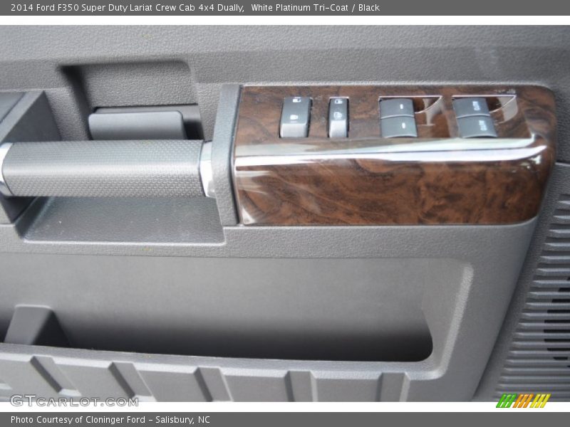 White Platinum Tri-Coat / Black 2014 Ford F350 Super Duty Lariat Crew Cab 4x4 Dually