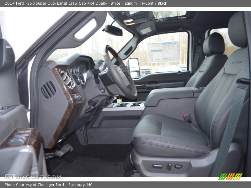 White Platinum Tri-Coat / Black 2014 Ford F350 Super Duty Lariat Crew Cab 4x4 Dually