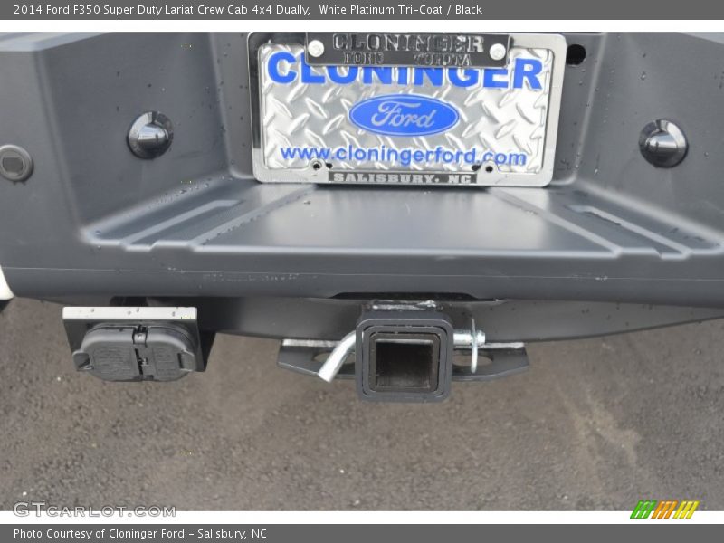 White Platinum Tri-Coat / Black 2014 Ford F350 Super Duty Lariat Crew Cab 4x4 Dually