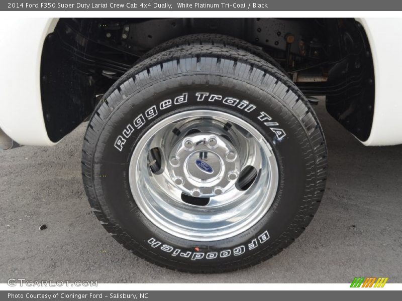 White Platinum Tri-Coat / Black 2014 Ford F350 Super Duty Lariat Crew Cab 4x4 Dually