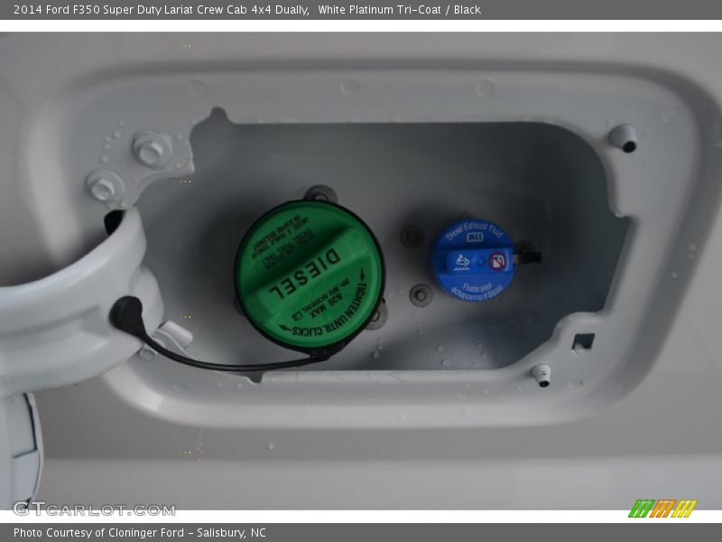 White Platinum Tri-Coat / Black 2014 Ford F350 Super Duty Lariat Crew Cab 4x4 Dually