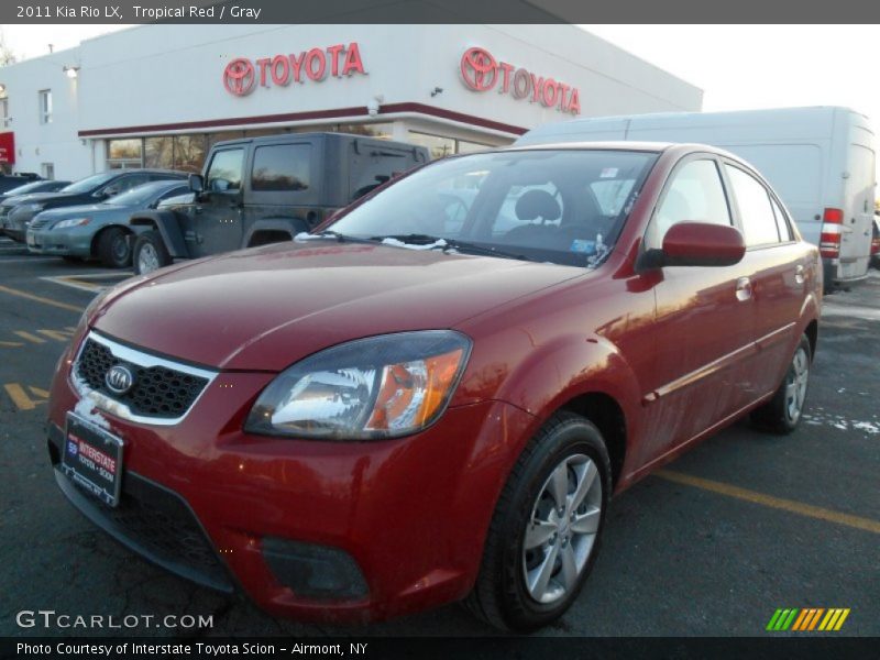 Tropical Red / Gray 2011 Kia Rio LX