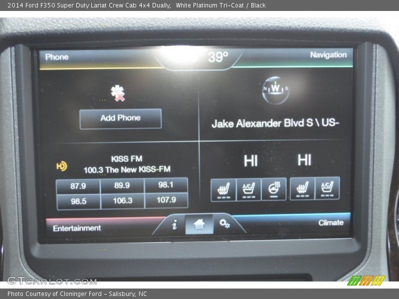 White Platinum Tri-Coat / Black 2014 Ford F350 Super Duty Lariat Crew Cab 4x4 Dually