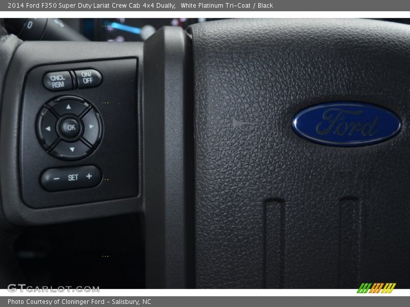 White Platinum Tri-Coat / Black 2014 Ford F350 Super Duty Lariat Crew Cab 4x4 Dually