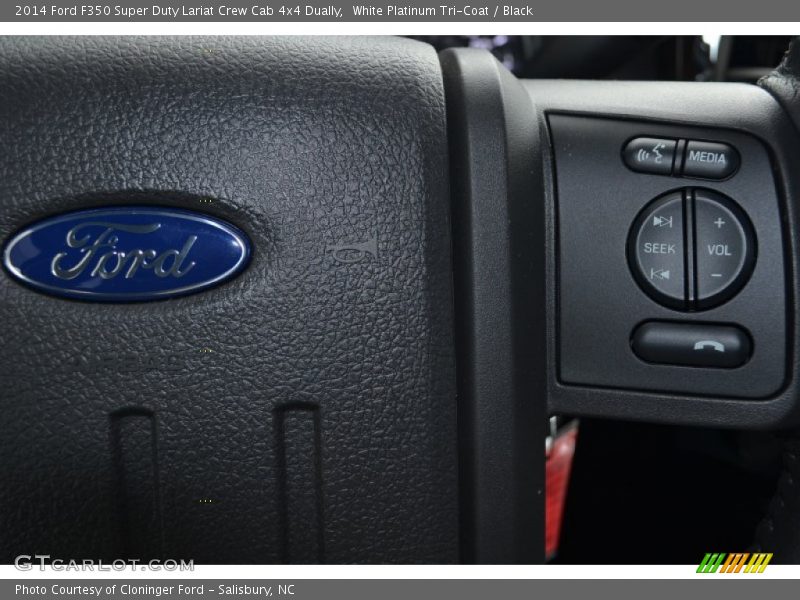 White Platinum Tri-Coat / Black 2014 Ford F350 Super Duty Lariat Crew Cab 4x4 Dually